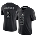 Trusc MN.Vikings #3 Jordan Addison Player Black REFLECTIVE Limited Stitched Jerseys