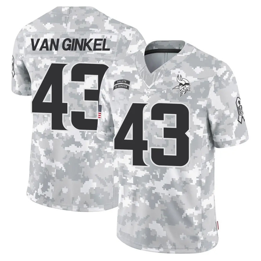 TruscMN.Vikings #43 Andrew Van Ginkel Player Arctic Camo Salute to Service Limited Stitched Jerseys