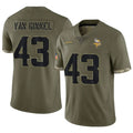 Trusc MN.Vikings #43 Andrew Van Ginkel Player Salute To Service Limited Olive Stitched Jerseys