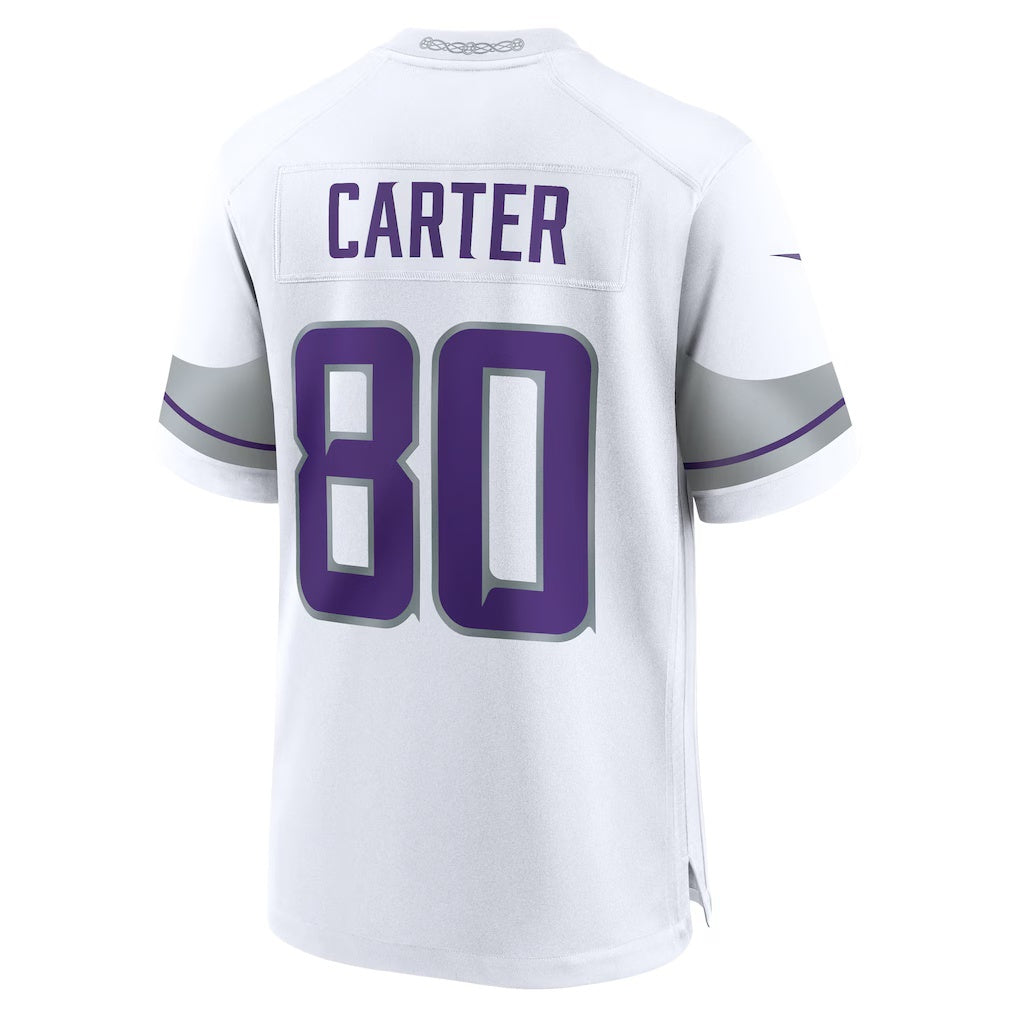 Trusc MN.Vikings #80 Cris Carter White Alternate Retired Player Game Stitched Jerseys