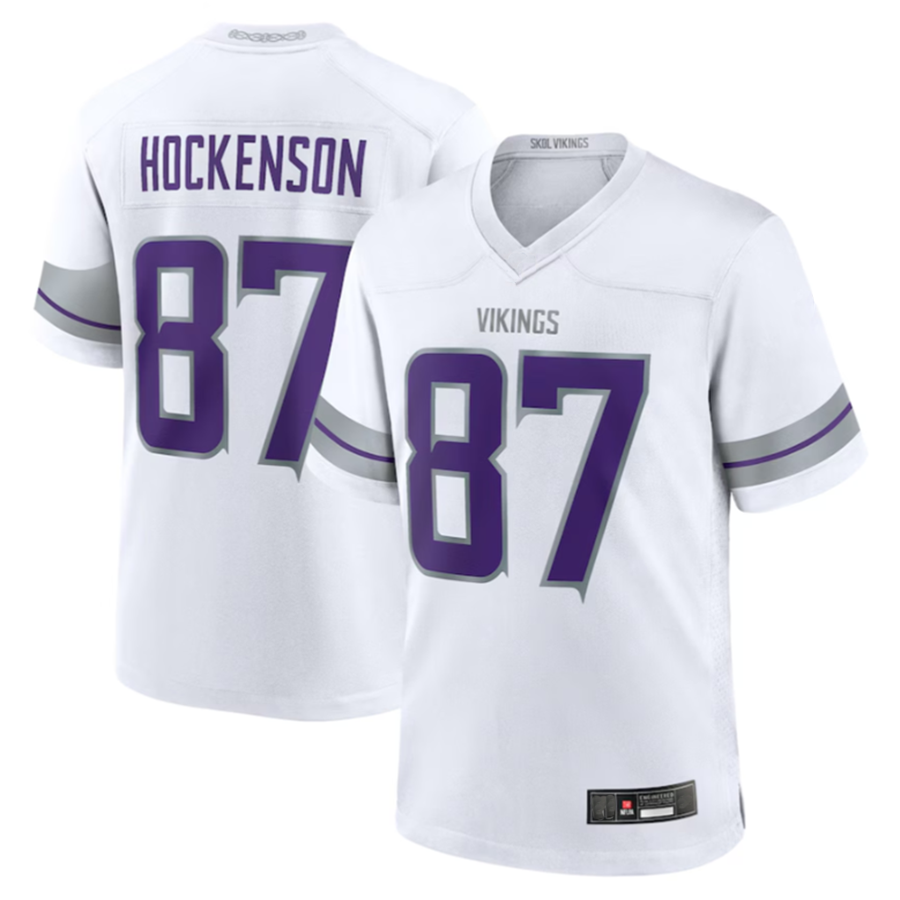 Trusc MN.Vikings #87 T.J. Hockenson Player White Alternate Game Stitched Jerseys