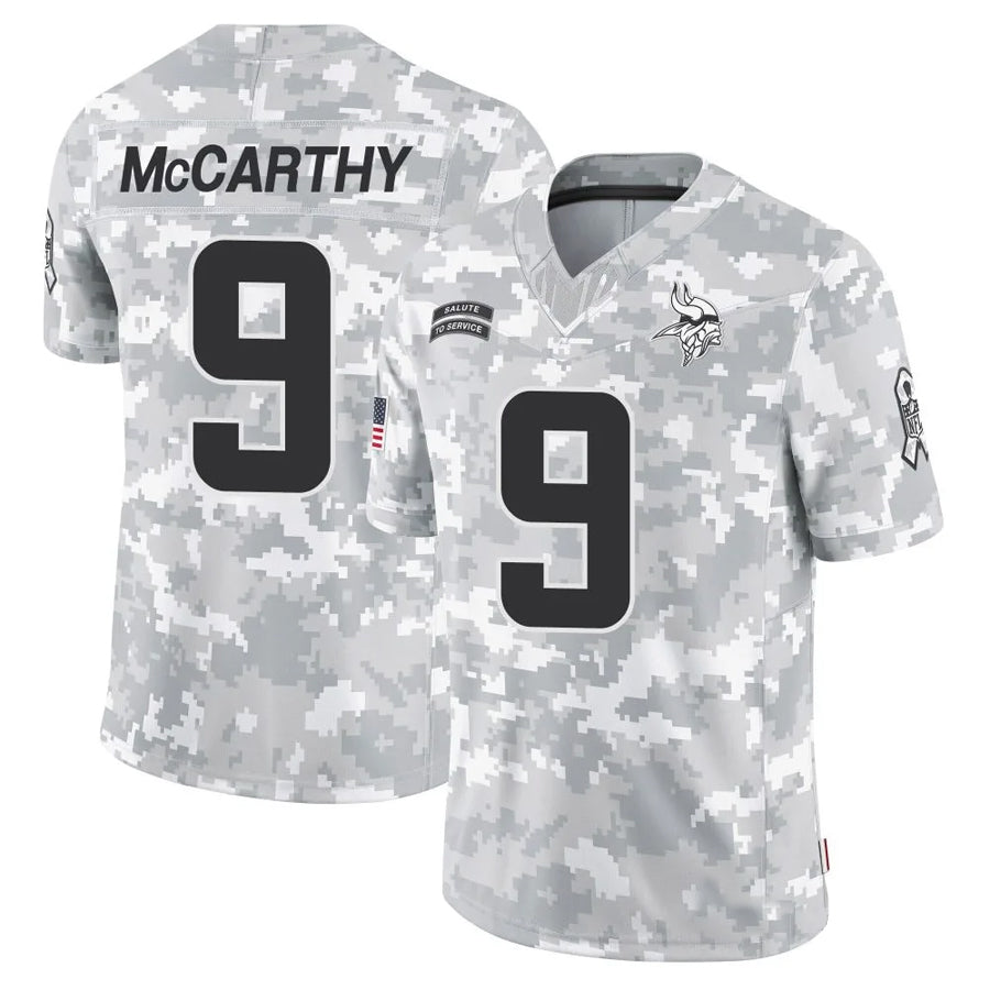 Trusc MN.Vikings #9 J.J. McCarthy Player Arctic Camo Salute to Service Limited Stitched Jerseys