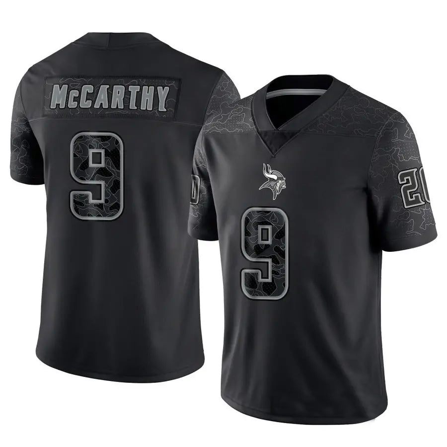 Trusc MN.Vikings #9 J.J. McCarthy Player Black REFLECTIVE Limited Stitched Jerseys