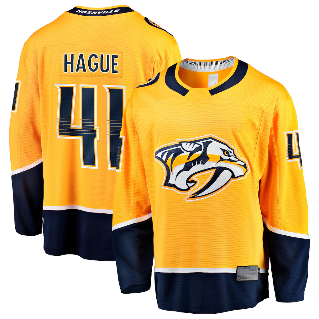 Trusc N.Predators #41 Nicolas Hague Gold Home Breakaway Jerseys