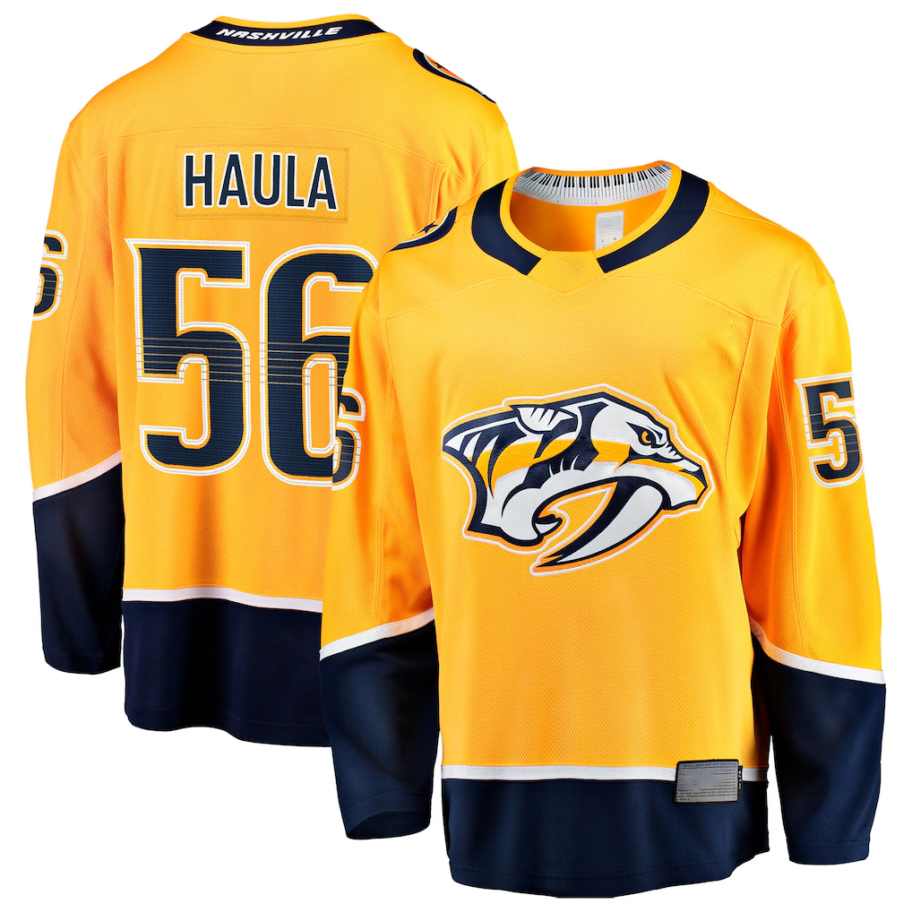 Trusc N.Predators #56 Erik Haula Gold Home Breakaway Jerseys
