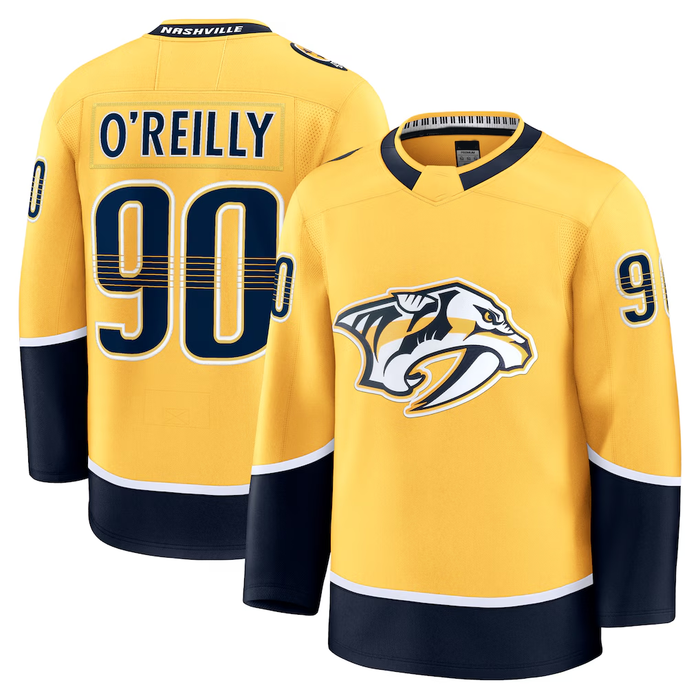 Trusc N.Predators #90 Ryan O'Reilly Yellow Home Premium Jerseys