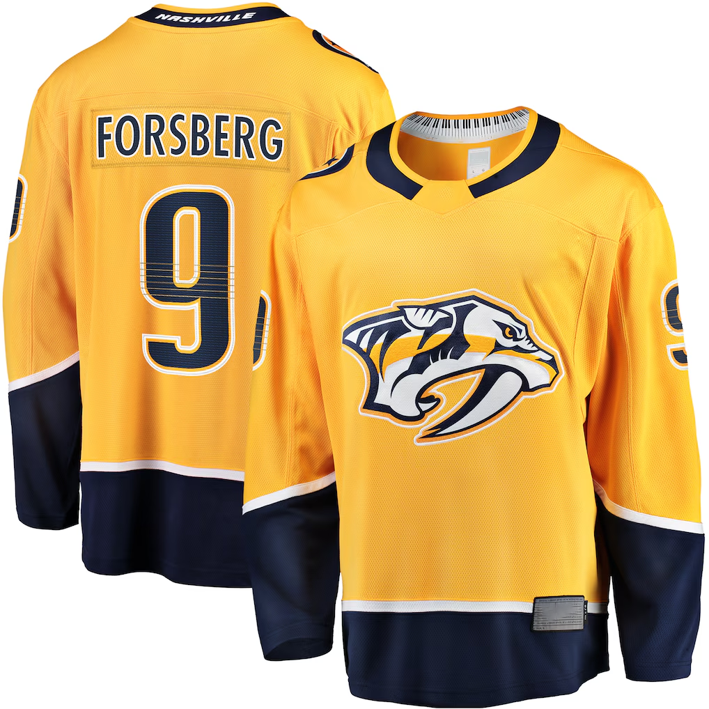 Trusc N.Predators #9 Filip Forsberg Gold Home Breakaway Jerseys