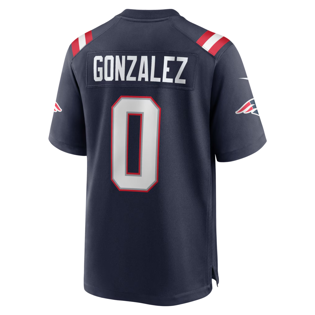 Trusc NE.Patriots #0 Christian Gonzalez Navy Team Game Stitched Jerseys