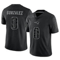 Trusc NE.Patriots #0 Christian Gonzalez Player Black Reflective Limited Stitched Jerseys