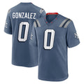 Trusc NE.Patriots #0 Christian Gonzalez Player Storm Blue Rivalries Collection Game Stitched Jerseys