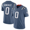 Trusc NE.Patriots #0 Christian Gonzalez Player Storm Blue Rivalries Collection Limited Stitched Jerseys