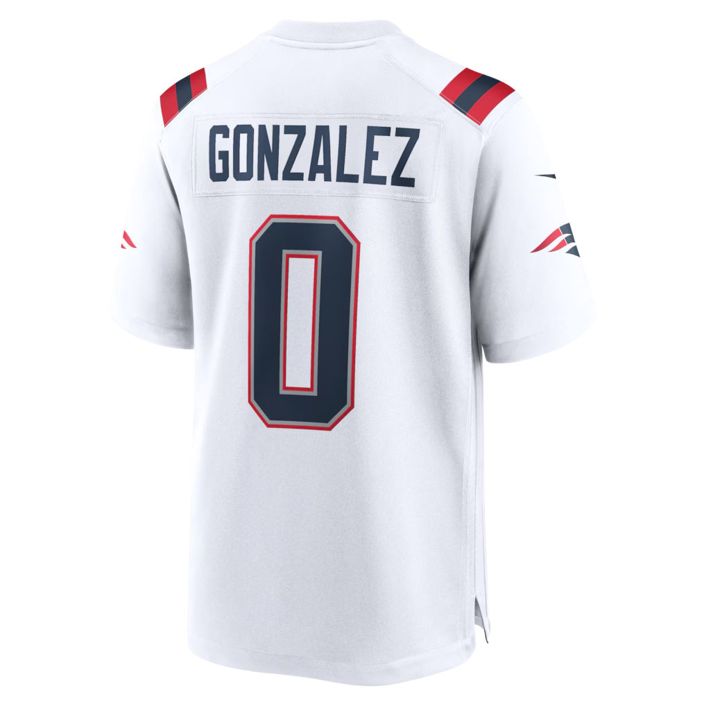 Trusc NE.Patriots #0 Christian Gonzalez White Game Stitched Jerseys
