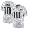 Trusc NE.Patriots #10 Drake Maye Player Arctic Camo Salute to Service Limited Stitched Jerseys