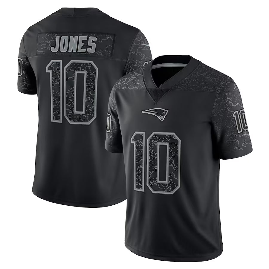 Trusc NE.Patriots #10 Drake Maye Player Black REFLECTIVE Limited Stitched Jerseys