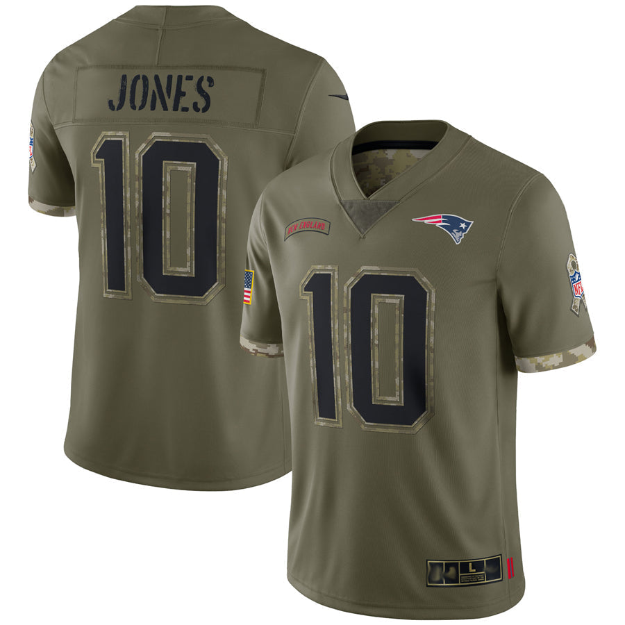 Trusc NE.Patriots #10 Drake Maye Player Olive Salute To Service Stitched Jerseys