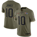 Trusc NE.Patriots #10 Drake Maye Player Olive Salute To Service Stitched Jerseys