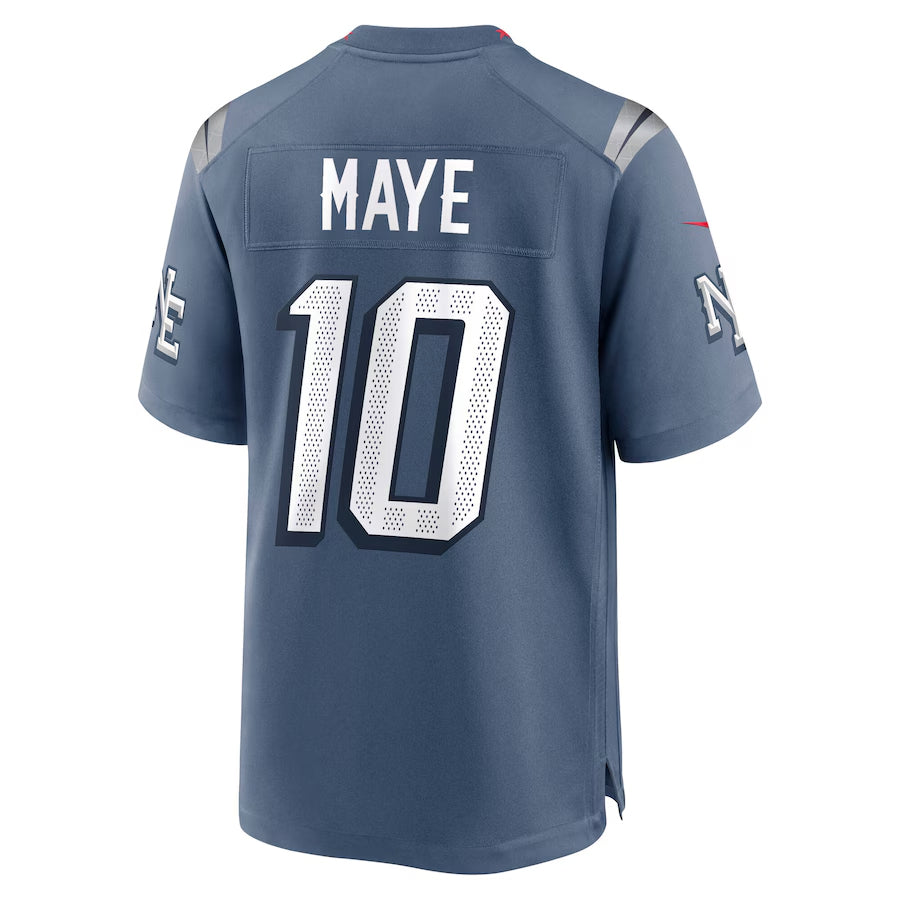 Trusc NE.Patriots #10 Drake Maye Player Storm Blue Rivalries Collection Game Stitched Jersey