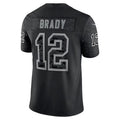 Trusc NE.Patriots #12 Tom Brady Player Black Reflective Limited Stitched Jerseys