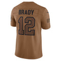 Trusc NE.Patriots #12 Tom Brady Player Brown Salute To Service Limited Stitched Jerseys