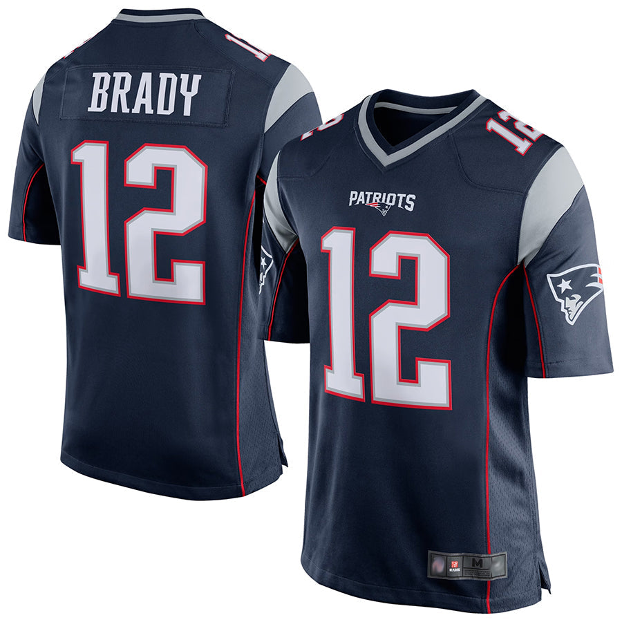 Trusc NE.Patriots #12 Tom Brady Player Navy Blue Game Stitched Jerseys