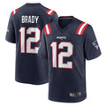 Trusc NE.Patriots #12 Tom Brady Player Navy Game Replica Stitched Jerseys