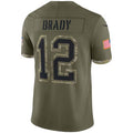 Trusc NE.Patriots #12 Tom Brady Player Olive Salute To Service Limited Stitched Jerseys