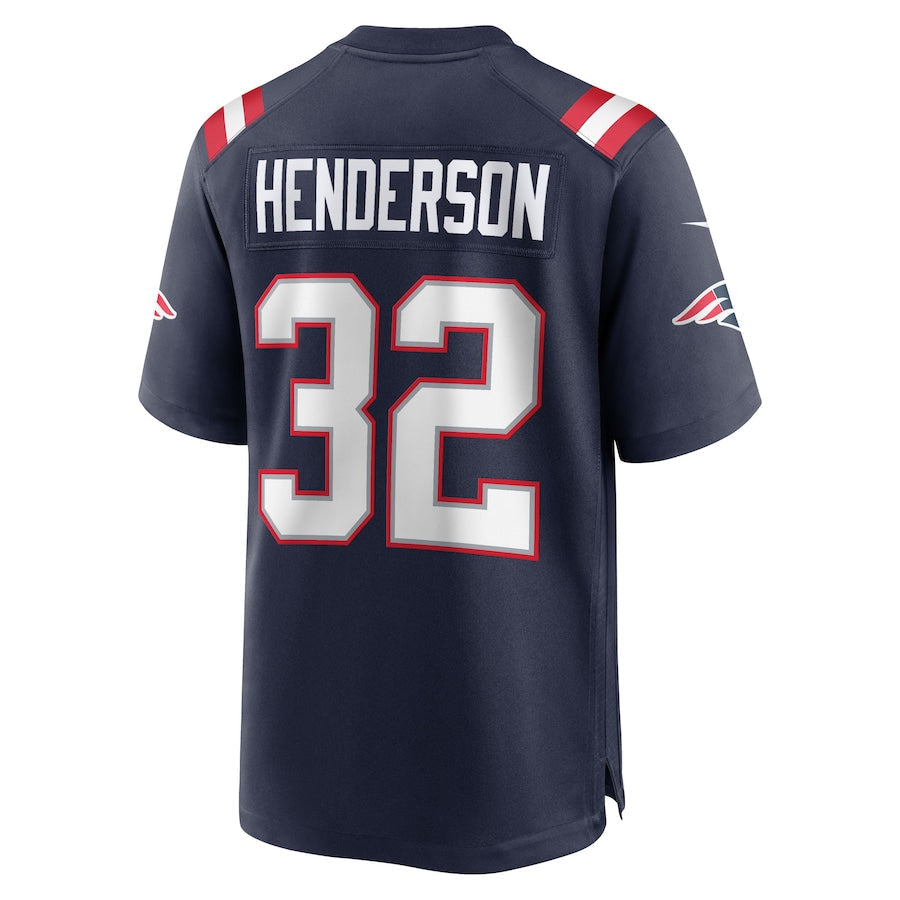 Trusc NE.Patriots #32 TreVeyon Henderson Player Navy Home Game Stitched Jerseys