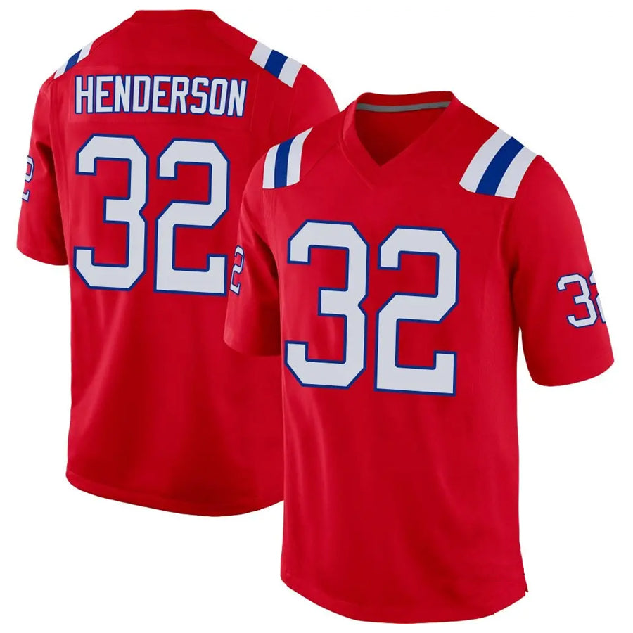 Trusc NE.Patriots #32 TreVeyon Henderson Player Red Home Game Stitched Jerseys