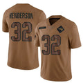 Trusc NE.Patriots #32 TreVeyon Henderson Player Salute To Service Limited Brown Stitched Jerseys