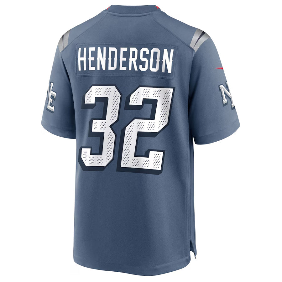 Trusc NE.Patriots #32 TreVeyon Henderson Player Storm Blue Rivalries Collection Game Stitched Jerseys