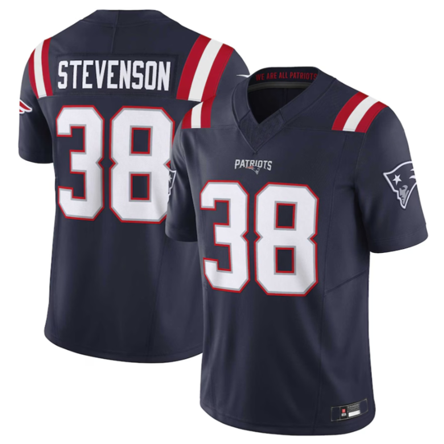 Trusc NE.Patriots #38 Rhamondre Stevenson Navy Vapor F.U.S.E. Limited American Stitched Jerseys