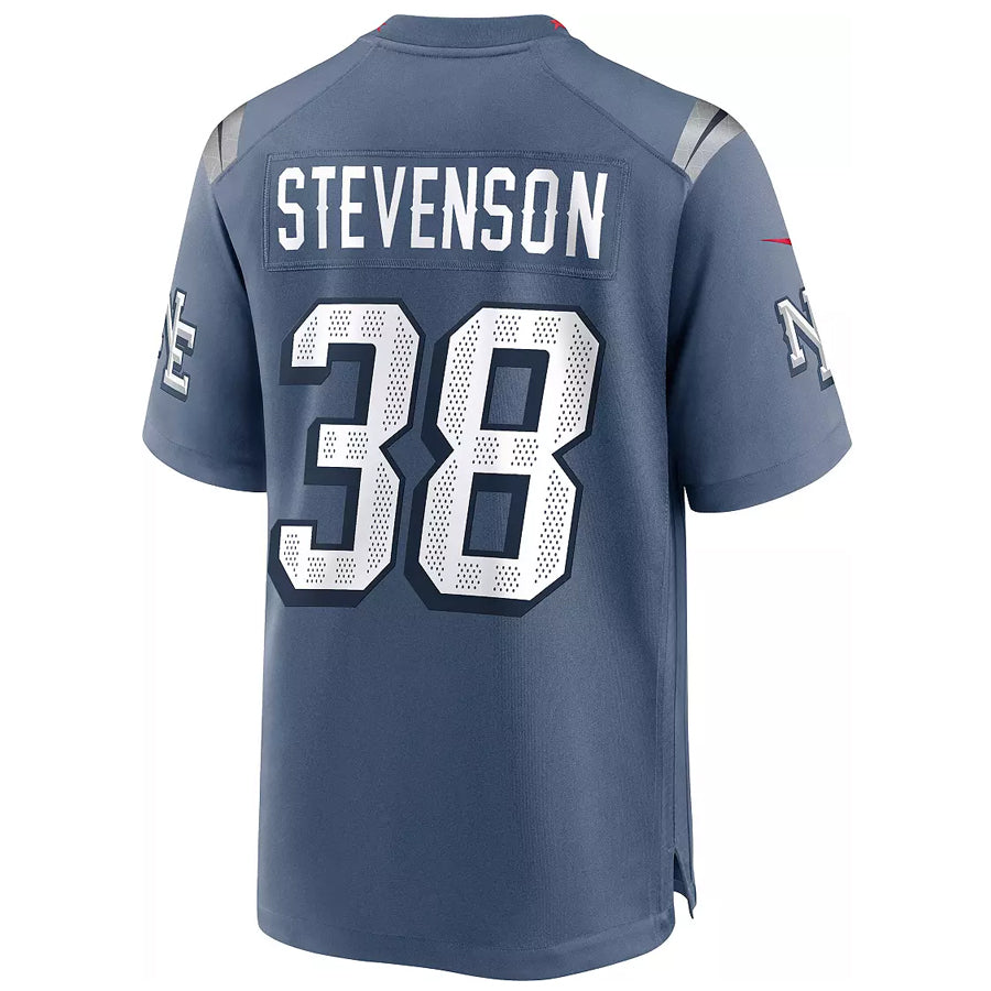 Trusc NE.Patriots #38 Rhamondre Stevenson Player Storm Blue Rivalries Collection Game Stitched Jerseys