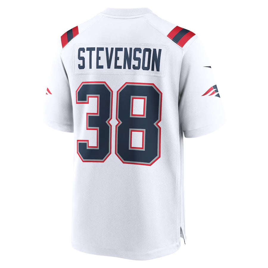 Trusc NE.Patriots #38 Rhamondre Stevenson Player White Home Game Stitched Jerseys