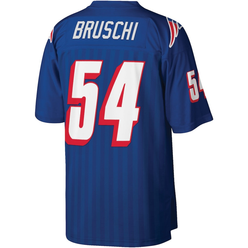 Trusc NE.Patriots #54 Tedy Bruschi Mitchell & Ness Royal Legacy Replica Stitched Jerseys