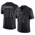 Trusc NE.Patriots #66 Will Campbell Player Black Reflective Limited Stitched Jerseys