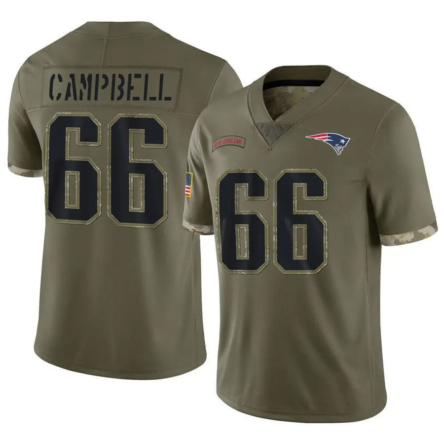 Trusc NE.Patriots #66 Will Campbell Player Olive Salute To Service Limited Stitched Jerseys