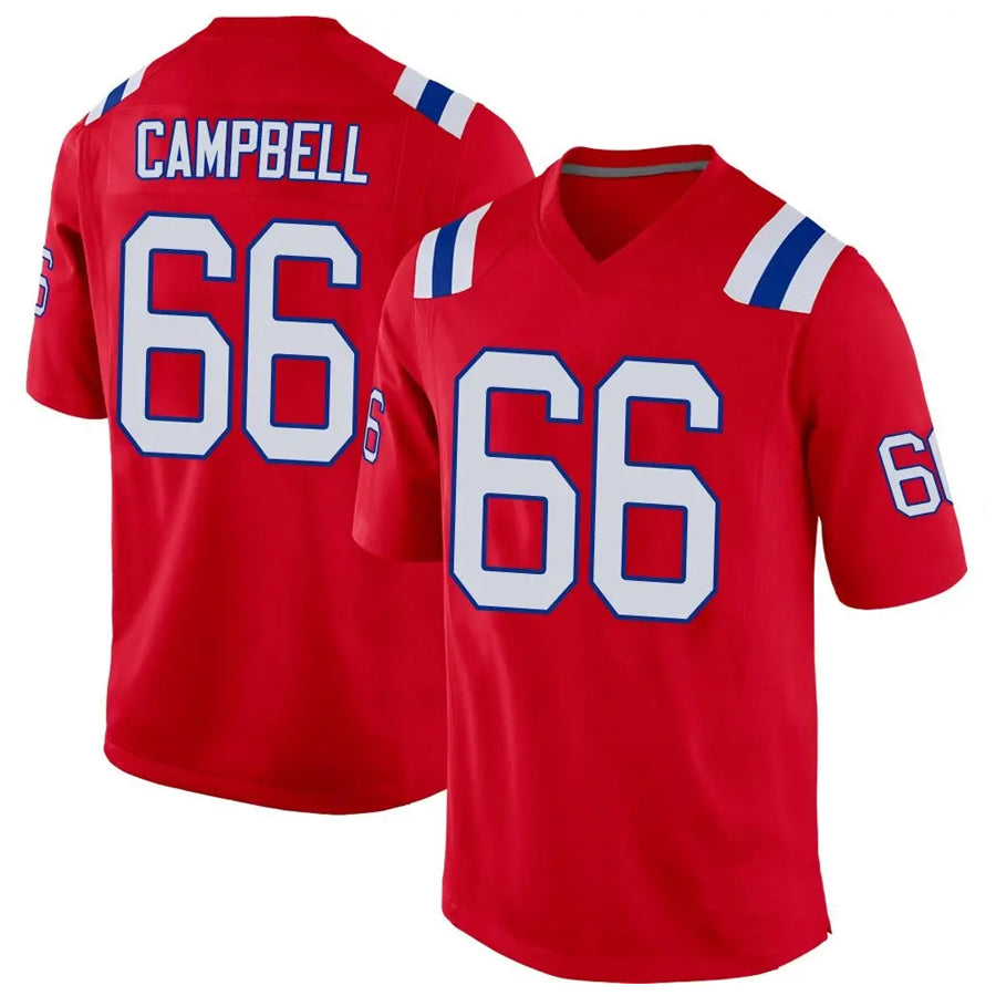 Trusc NE.Patriots #66 Will Campbell Player Red Home Game Stitched Jerseys