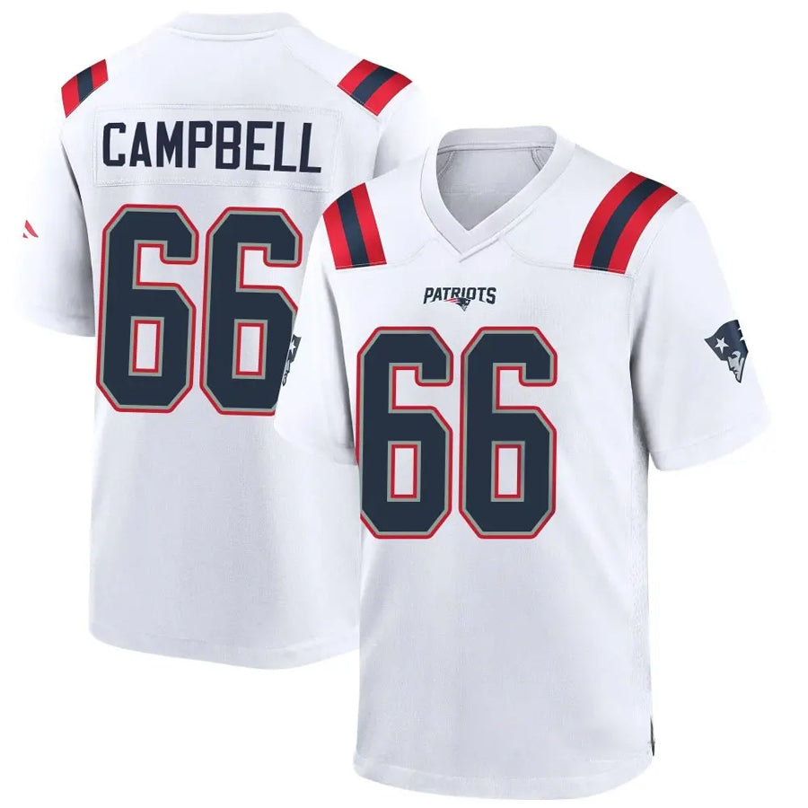 Trusc NE.Patriots #66 Will Campbell Player White Home Game Stitched Jerseys