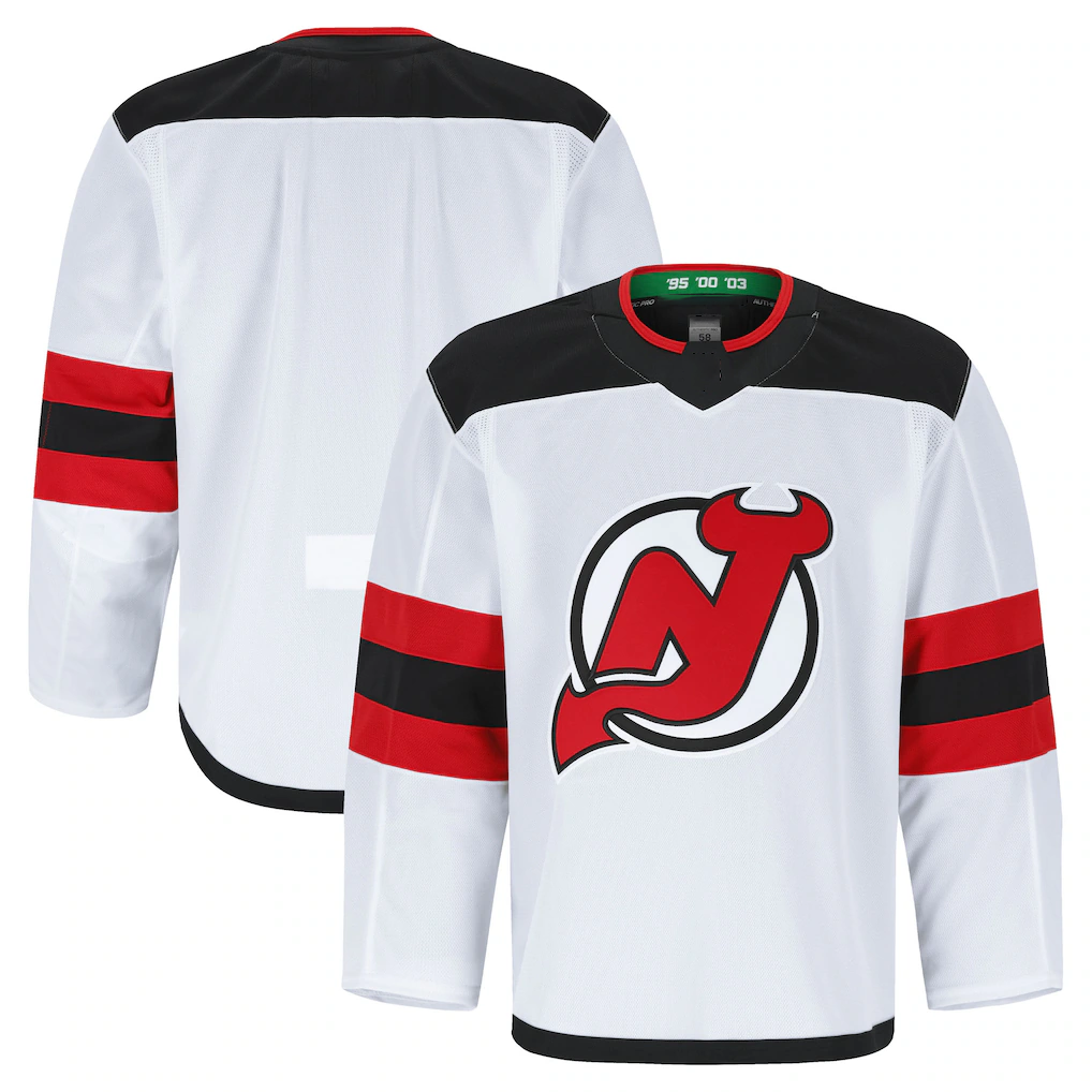 Trusc N.Jersey Devils White Away Authentic Pro Jerseys