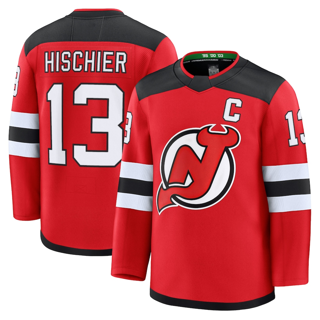 Trusc N.Jersey Devils #13 Nico Hischier Red Home Premium Jerseys