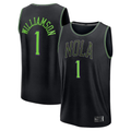 Trusc NO.Pelicans #1 Zion Williamson Black 2025-2026 City Edition Fast Break Stitched Jerseys