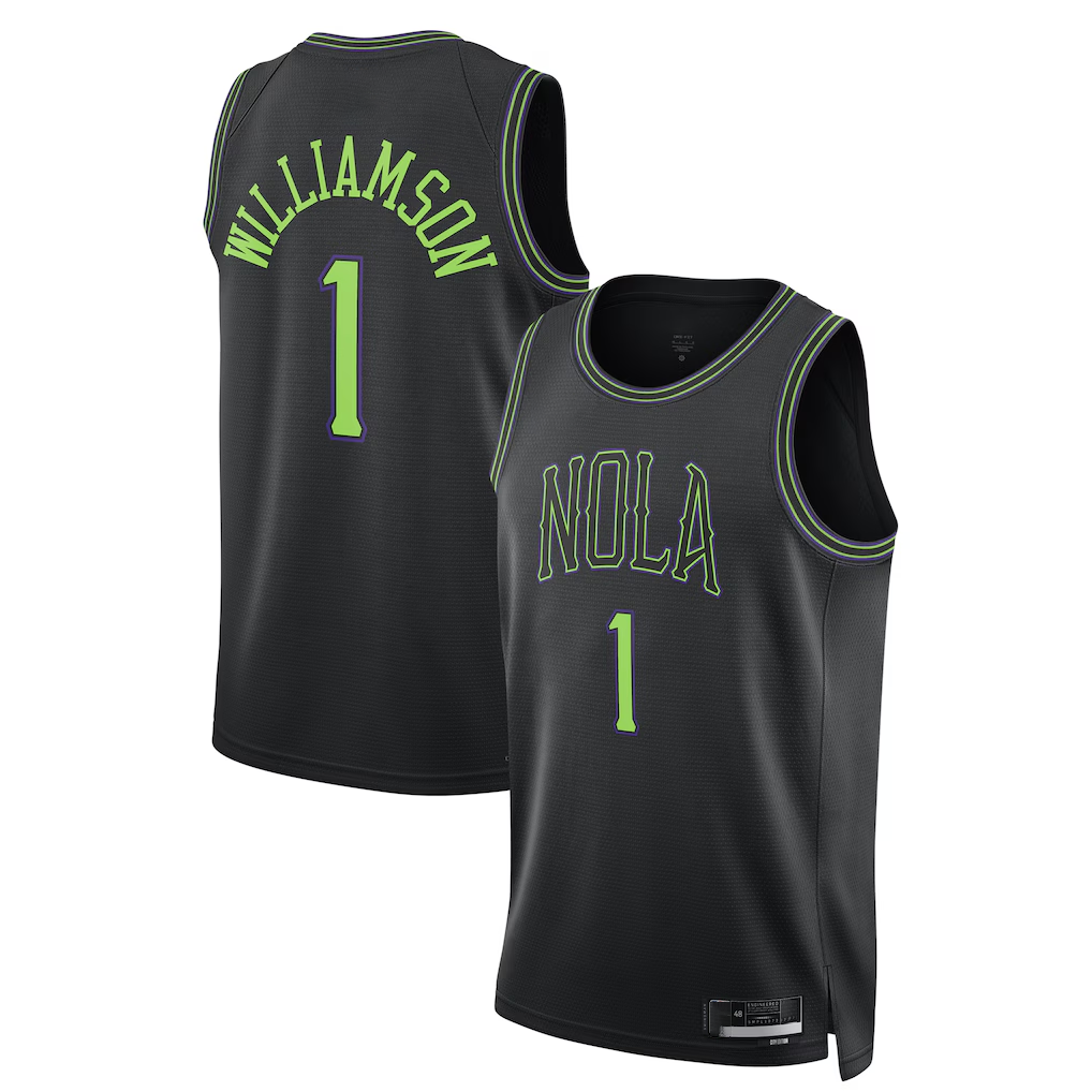 Trusc NO.Pelicans #1 Zion Williamson Black 2025-2026 Swingman Stitched Jerseys- City Edition