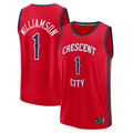 Trusc NO.Pelicans #1 Zion Williamson Red Fast Break Replica Player Stitched Jerseys- Statement Edition