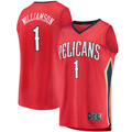 Trusc NO.Pelicans #1 Zion Williamson Red Replica Fast Break Stitched Jerseys- Statement Edition