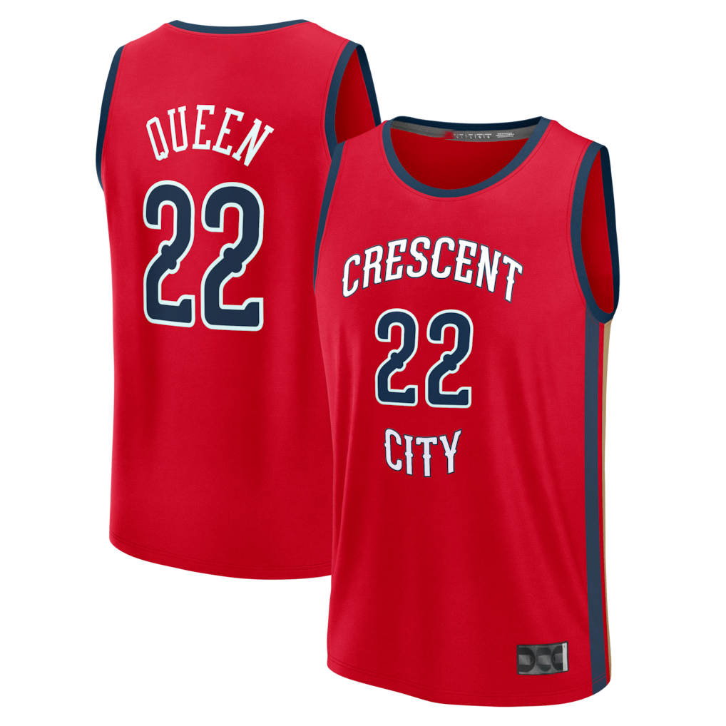 Trusc NO.Pelicans #22 Derik Queen Red Fast Break Replica Player Stitched Jerseys- Statement Edition