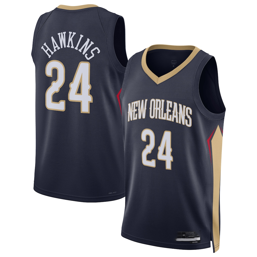 Trusc NO.Pelicans #24 Jordan Hawkins Navy Swingman Stitched Jerseys- Icon Edition