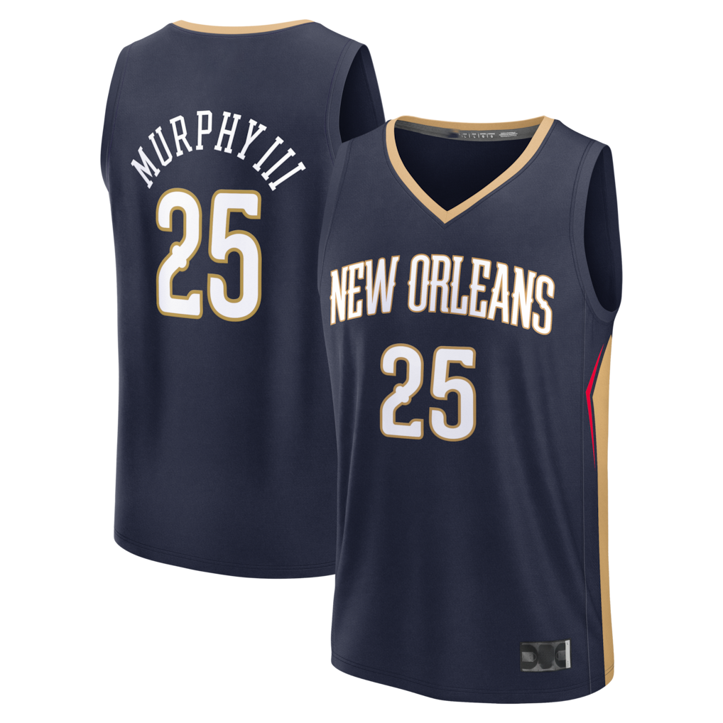 Trusc NO.Pelicans #25 Trey Murphy III Navy Fast Break Replica Stitched Jerseys- Icon Edition