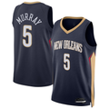 Trusc NO.Pelicans #5 Dejounte Murray Navy 2024 Offseason Addition Swingman Stitched Jerseys