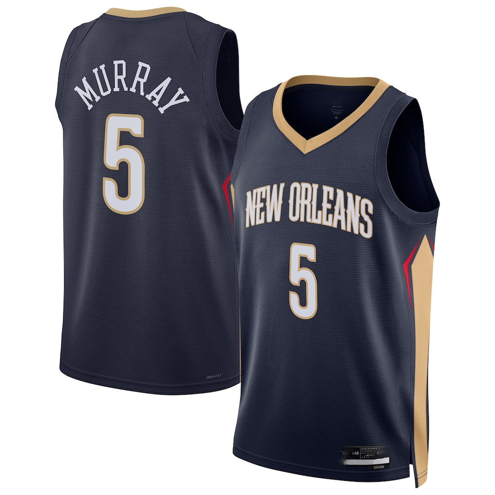 Trusc NO.Pelicans #5 Dejounte Murray Navy 2024 Offseason Addition Swingman Stitched Jerseys