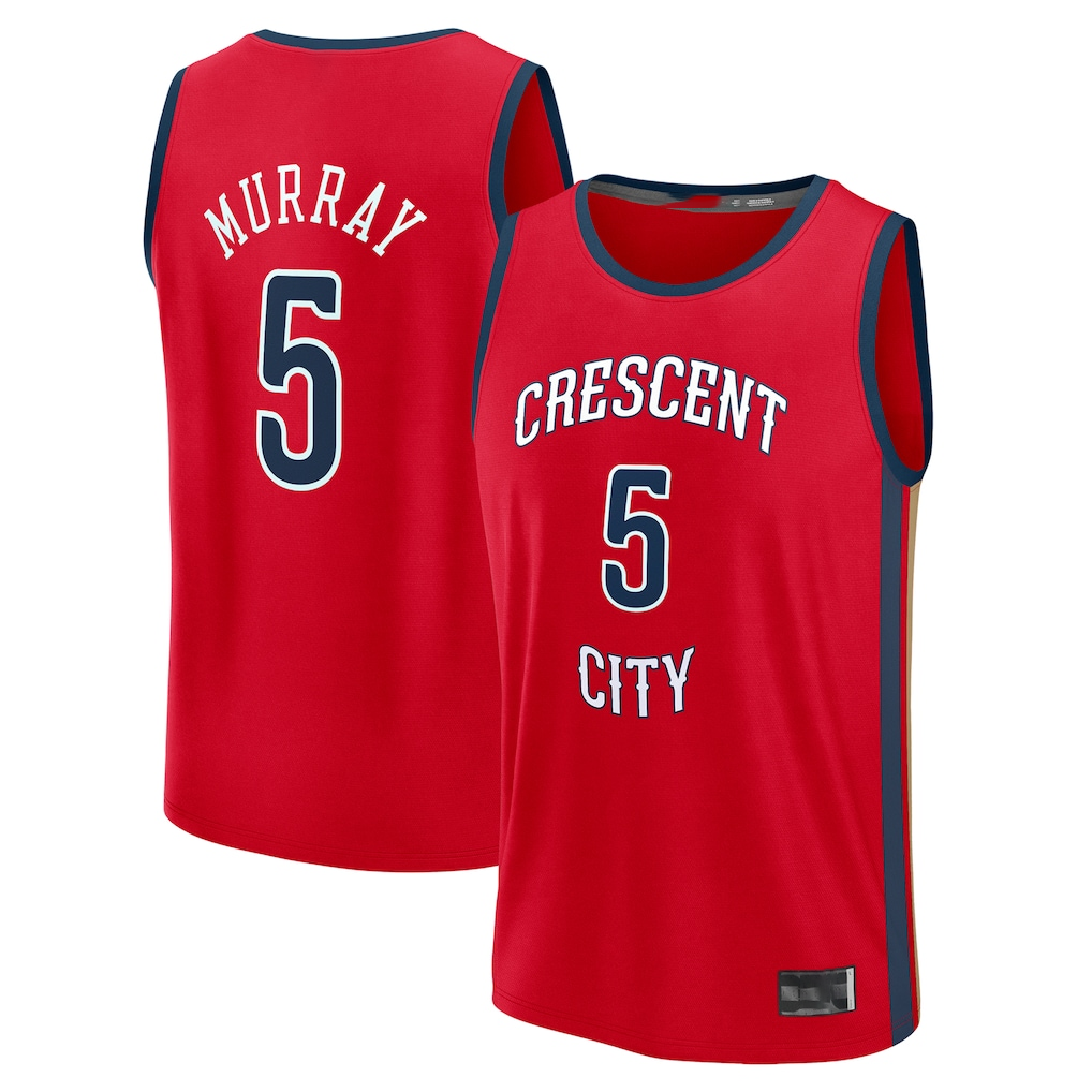 Trusc NO.Pelicans #5 Dejounte Murray Red Fast Break Replica Player Stitched Jerseys- Statement Edition